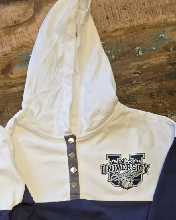 University mountain U shield hoodie, front